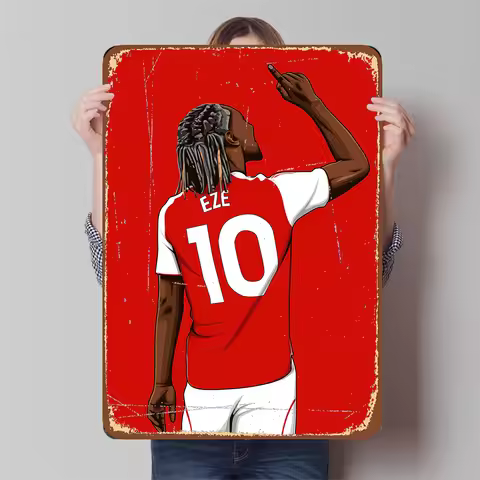 Arsenal Football Star EZE No.10 Back Iron Painting Home Decor Fan Gift Red Background Art Poster