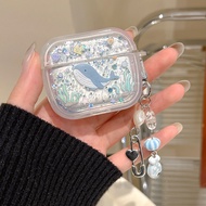 Dolphin Fish Pattern Glitter Sequins Case For AirPods Pro 4 ANC 2 3 Pro2 AirPod 4th Earphone Protect