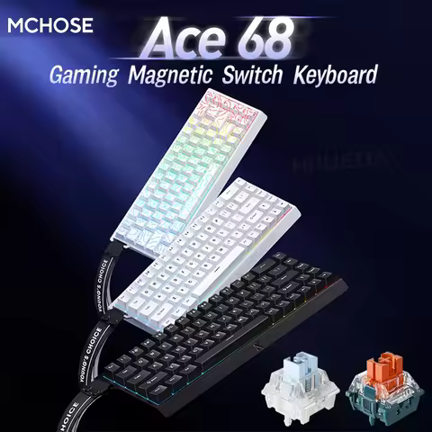 MCHOSE ACE68 Magnetic Keyboard Wired Mechanical ACE60 Pro for Gaming 0.01mmRapidTrigg 8000Hz SOCD/Rs