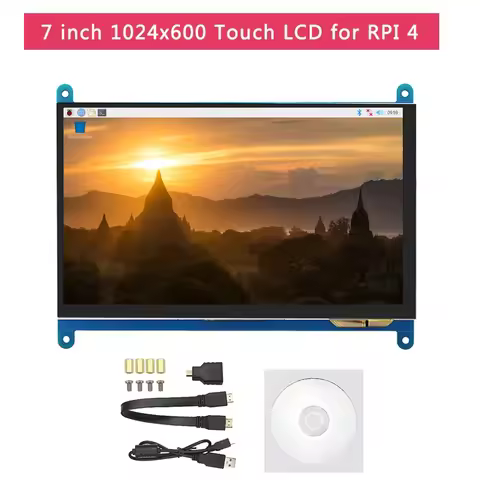 2025Raspberry Pi 4 Model B 2 4 8 GB RAM + 7 inch IPS Touch Screen + Holder + 64 32 GB TF Card + Fan 