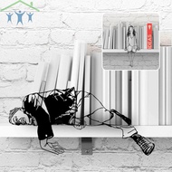 Metal 2D Figure Ornaments Metal Wall Art Decor with 2 Nails Rust-proof Bookshelf Art Decor SHOPTKC90