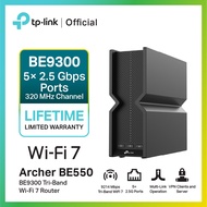 TP-Link Archer BE550 BE9300 Tri-Band Wi-Fi 7 Router ความเร็วสูงสุด 9214 Mbps และ 2.5 Gbps Ports รองร