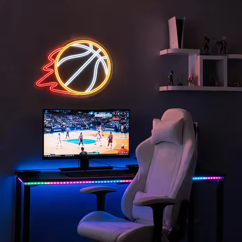 Basketball Neon Sign Led Neon light for Boy Bedroom Game Room Man Cave Home Decoration Birthday Gift