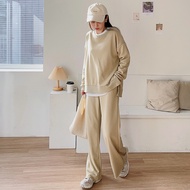 [HARPER] MIT Casual Comfortable Elastic Waist Trousers Curling Cotton Pants 4 Colors | T Wide [PNE95