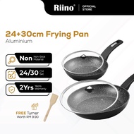 CS-Kochsysteme Anti-Lekat Aluminium Kuali Goreng Set Kombo (24CM + 30CM) 085889 Frying Pan