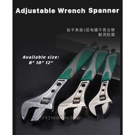 8" 10" 12" ADJUSTABLE WRENCH SPANNER with RUBBER HANDLE Multifunctional spanner