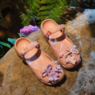 Hole Slippers Accessories Suitable for crocs Mary Jane Pink Ballet Shoes Shoes Flower Accessories Sh