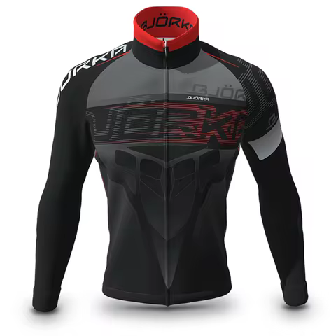 Bjorka Men's Long Sleeve Thin Cycling Jackets Quick Dry Bicycle Jersey Uv Protection 3 Rear Pockets 