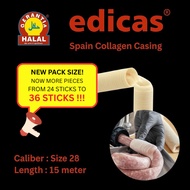 [HALAL] 1 CADDY Spain Edible Sausage Collagen Casing Size 28 x 15m x 24 pcs - EDICAS