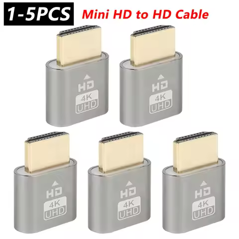 1-5Pcs VGA Virtual Display Adapter HDMI-compatible DDC EDID Dummy Plug Headless Ghost Display Emulat