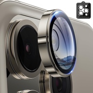 ตัวป้องกันเลนส์กล้องโลหะสำหรับ iPhone 15 PRO MAX [เก็บเลนส์ดีไซน์เดิม] ฝาครอบกล้องกระจกนิรภัย9H สำหรับ iPhone 15 Pro