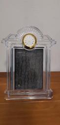 古董擺設，日本HOYA水晶玻璃時鐘相框，需自行更換電池