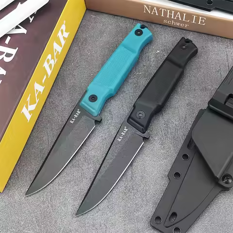 KA-BAR 5500 Apex Fixed Blade Knife 9Cr13Mov Steel Clip Point Blade Nylon Fiber Handle Multipurpose C