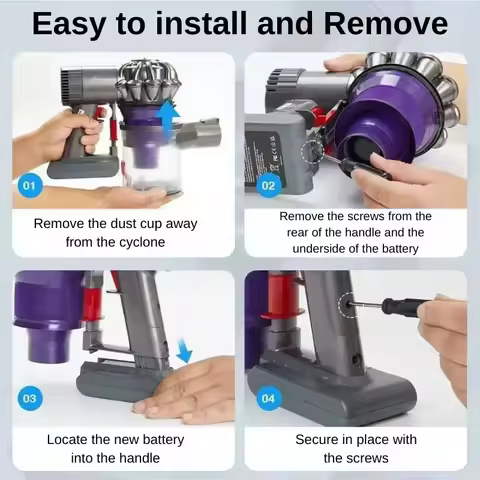 Vacuum Cleaner rechargeable Battery for Dyson V6 V7 V8 Series SV07 SV09 SV10A Fluffy Animal Pro Bate