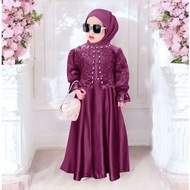 Gamis 2025 Girls' Gamis Cool Material Games2025 Ank Dress Long Import Cool Motif Girls' Gamis Kids G