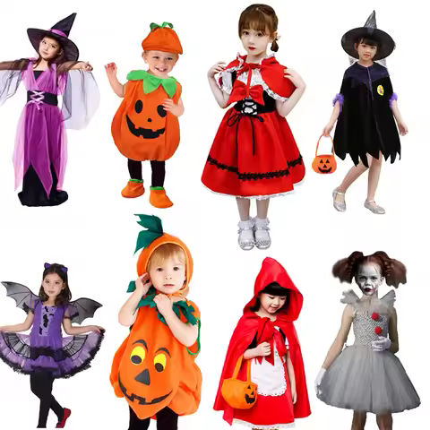 Halloween Girl Scary Joker Cosplay Tulle Clothes Outfit Fancy Tutu Dress with Lace Collar Nose Child