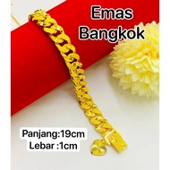 Jg GOLD KOREA/BANGKOK HAND CHAIN ONLY 2 HOOKS WIDTH 1.1CM CCK CLIP GOLD PLATED FREE COP 916