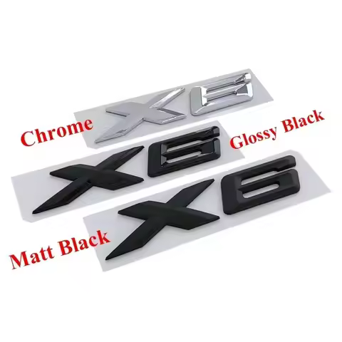 Matt Black Glossy Black Chrome X1 X2 X3 X4 X5 X6 X7 Logo Car Emblems Rear Number Letters Badges For 