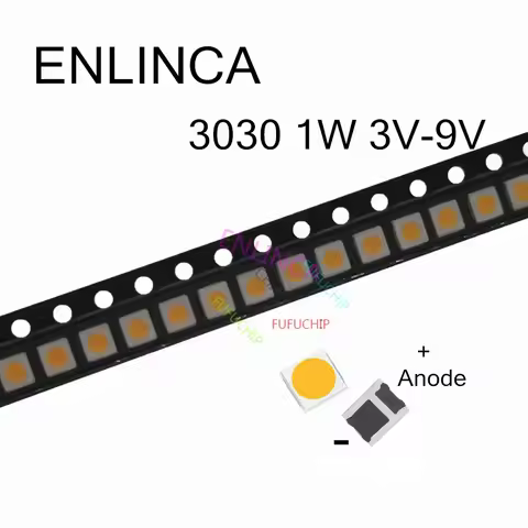 50-100pcs 3030 LED 1W 3V 6V 9V lamp beads Nature warm cool cold white 120-130LM 3000K 4000K 6000K 80