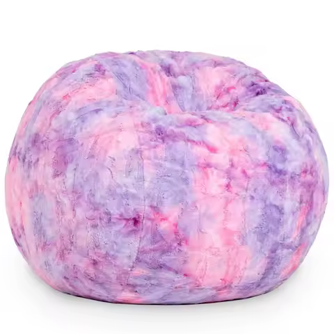 Jaxx Saxx 3 Foot Bean Bag Chair Faux Fur Fun Colors Unicorn Pink