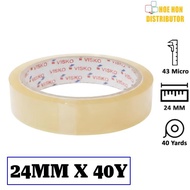 Visko OPP Tape 24mm x 40 Yards / 1 Inch x 36m Carton Seal Adhesive Plastic Transparent Packaging Pit