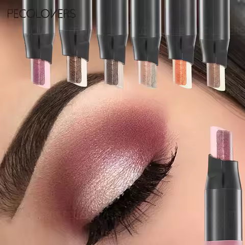 Glitter Double Color Eyeshadow Stick Metallic Gradient Waterproof Two Tone Long Lasting Shimmer Shad