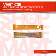 VIVE+ CSR Brown Sugar Sachet Pack Stick |  Gula Perang Batang Pek Kecil Travel Hotel Cafe Shop Sugar