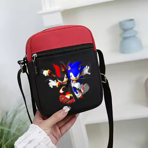 Soniced Shoulder Bag for Women Men Anime Crossbody Bag Boy Girl Cartoon Anime Canvas Square Messager