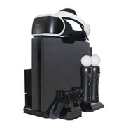 全城熱賣 - PS4/SLIM/PRO/VR眼鏡多功能散熱底座支架手柄雙充（黑色）