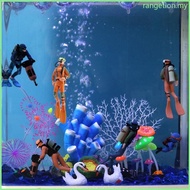 RAN Aquarium Resin Ornaments Floating Diver Fish for Tank Decorations Betta Accessor