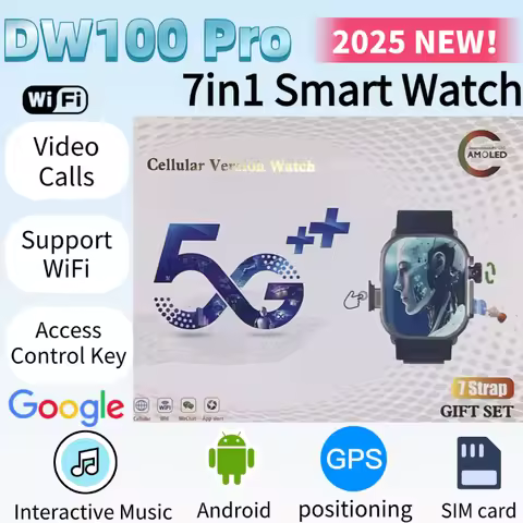 2025 DW100 Pro 4G LTE Smartwatch Android OS 2.29 Inch AMOLED Display Global Roaming HD Video Chat Bl