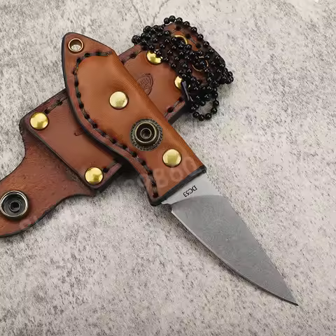 Feather Knife M390 Blade Cowhide Handle Lightweight Stainless Steel Precision Blade Body Protective 