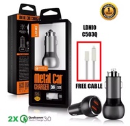 LDNIO Original C407Q Dual USB Fast Car Charger Adapter Car Charger 30W 60W