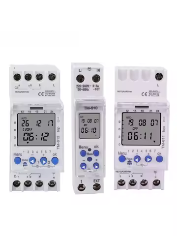 220VAC 7 Days 24hrs Week Programmable Digital Timer Switch DIN RAIL Time Controller 1 Channel +Pulse