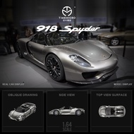 -TM1: 64 Porsche 918Spyder Liquid Silver Limited Edition Simulation Alloy Car Model Sports