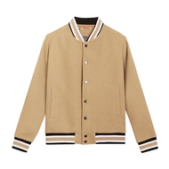 Áo Khoác Nam.Áo Bomber Nam Polido Phối Bo Màu Camel Chất Vải Dạ Dày Giữ Nhiệt Tốt Không Xù Thời Tran