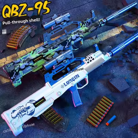 Qbz95 Rifle Shell Can Be Fired Soft Bullet Gun Boys Outdoor Combat Submachine Gun Manually Loaded 20