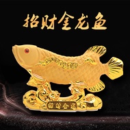 Velvet Sands Crafts Golden Arowana Ornaments Lucky Car Accessories Resin Arowana Business Gifts