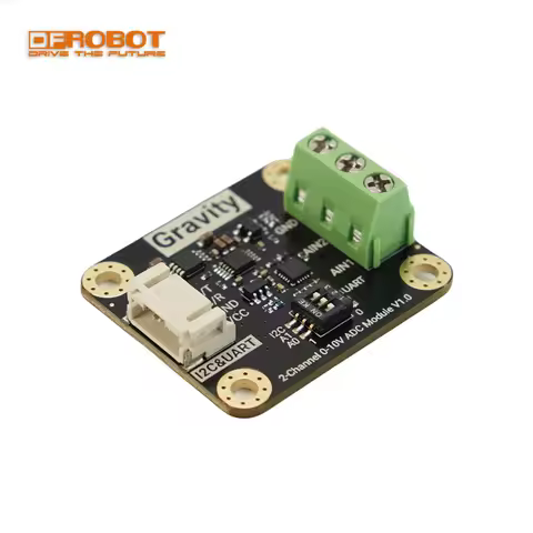 DFRobot Industrial Gravity 0 to 10V Sensor 15 Bit Dual Channel High Precision ADC Module I2C UART fo