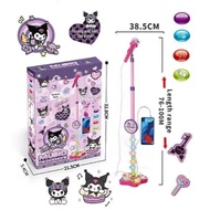 Kuromi Microphone Kids Microphone Singing Toy Karaoke Mic with Light Function Adjustable Microphone 
