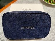 小香家 Chanel 2023年聖誕藍色金蔥化妝包 手拿包 可改裝 斷捨離