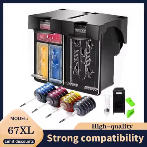 Vilaxh For HP 67XL Ink Cartridge for HP 67 HP67 HP67xl Deskjet 2723 2721 2700 6020 6052 6055 6420 64