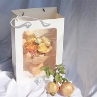 Paper bag flower paper bag gift bag transparent paper bag pink paper bag white paper bag