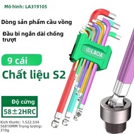 LAOA 9 Chiếc Allen Bộ Chìa Khóa Cánh Tay Dài Chìa Khóa Lục Giác Bộ Cờ Lê 1.5 Sang 10 Mm Cờ Lê Dụng C