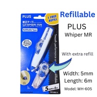 (Positivity) Plus Whiper MR WH 605 mini roller Refillable Correction tape with Refill 5mmx6m
