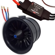 90mm EDF 12 Blades Ducted Fan with 1450KV RC Brushless Motor with 120A ESC 3-6S Electric Speed Contr