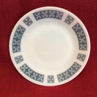 VINTAGE SET OF 2 RARE PYREX 'BELMONT BLUE' PATTERN DINNER PLATES