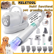 Pet Grooming Vacuum 7-in-1 Kit Dog Hair Vacuum Trimmer Clipper Deshedder Cleaner Trimmer All-in-One 