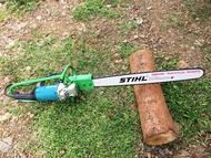 Makita® 7” รุ่น GA7060 ดัดเเปลง ประกอบ หินเจียรใส่โครงเป็นเลื่อยไฟฟ้า โครงหนา บาร์แท้ STIHL® โซ่ แล