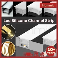 LED Silicone Channel Strip Light Casing Track with White Milky Diffuser/ DIY Lampu LED/ Rubber Silic